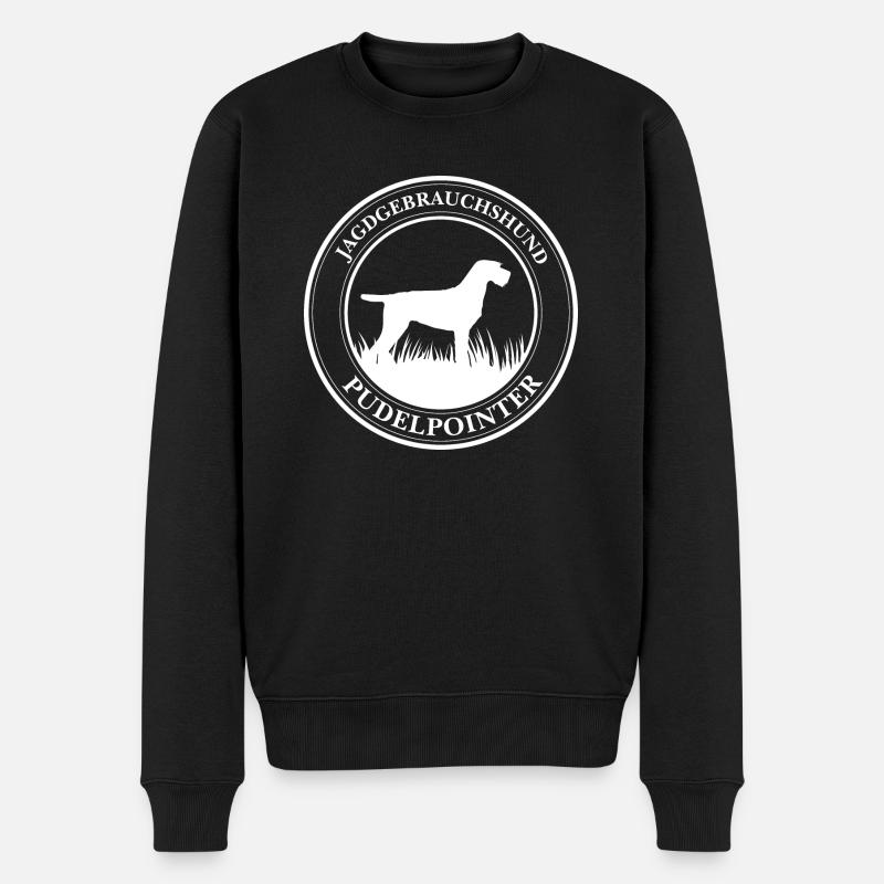 Pudelpointer Jagdgebrauchshund Hunde Wilsigns - Männer Premium Bio Pullover - Schwarz