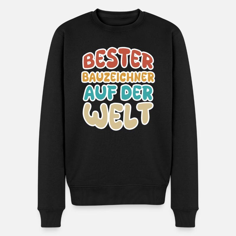Berufung Bauzeichner - Männer Premium Bio Pullover - Schwarz