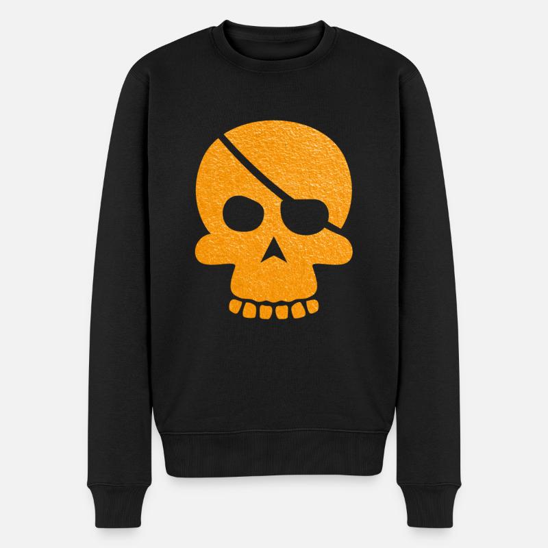 Totenkopf - Männer Premium Bio Pullover - Schwarz