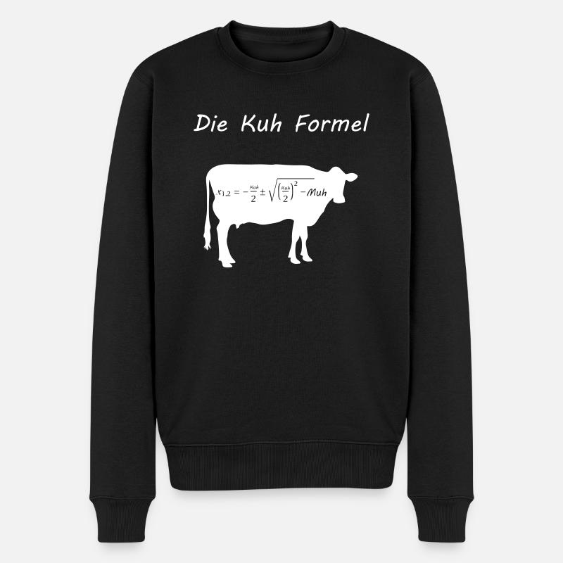 Kuh Formel - Männer Premium Bio Pullover - Schwarz