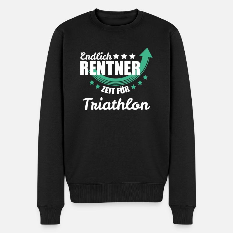 Endlich Rentner - Zeit für Triathlon - Männer Premium Bio Pullover - Schwarz