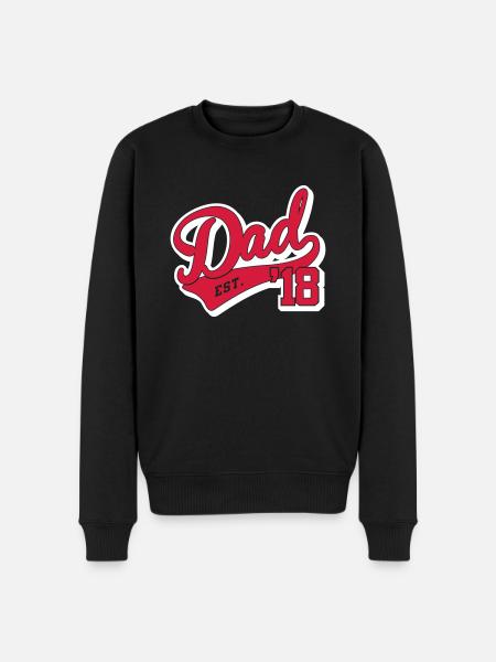 Dad est. ' 18 - Papa since 2018-pregnancy-baby - Men's Premium Organic Jumper - black