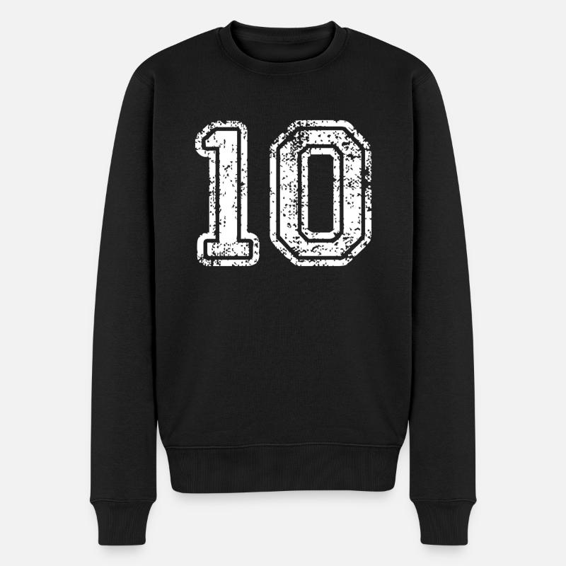 10 - Männer Premium Bio Pullover - Schwarz
