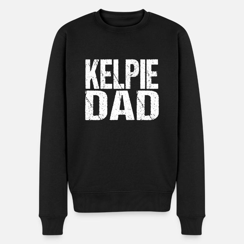 KELPIE DAD - Männer Premium Bio Pullover - Schwarz