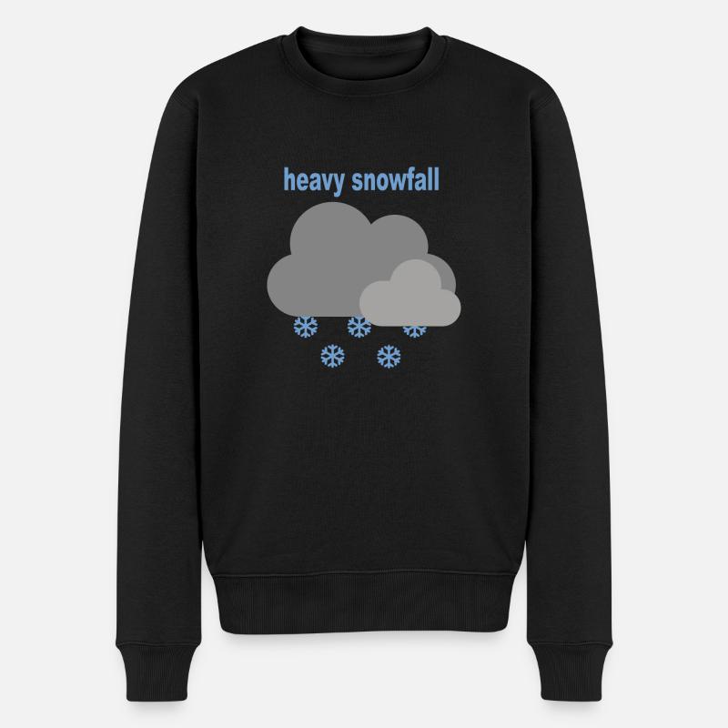 heavy snowfall - starker Schneefall - Männer Premium Bio Pullover - Schwarz