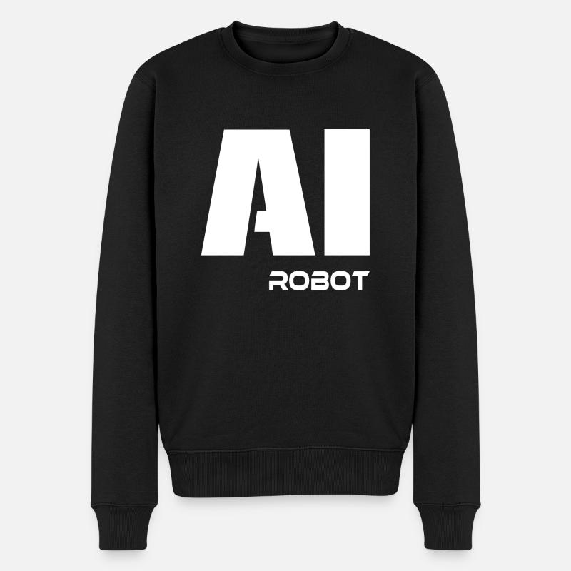 AI robot - Männer Premium Bio Pullover - Schwarz