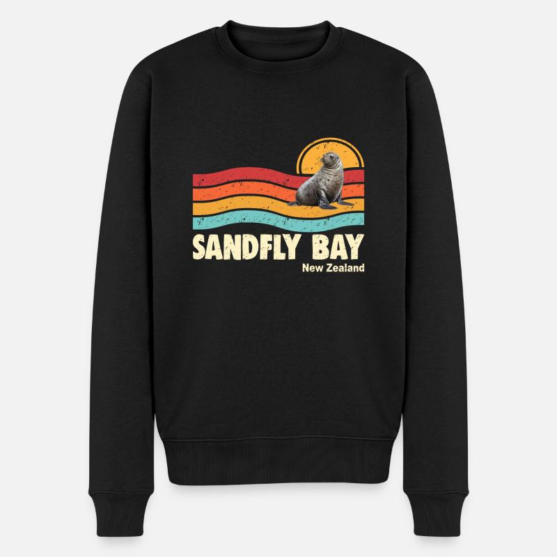 Sandfly Bay, Nouvelle-Zélande - Pull Premium bio Homme - noir