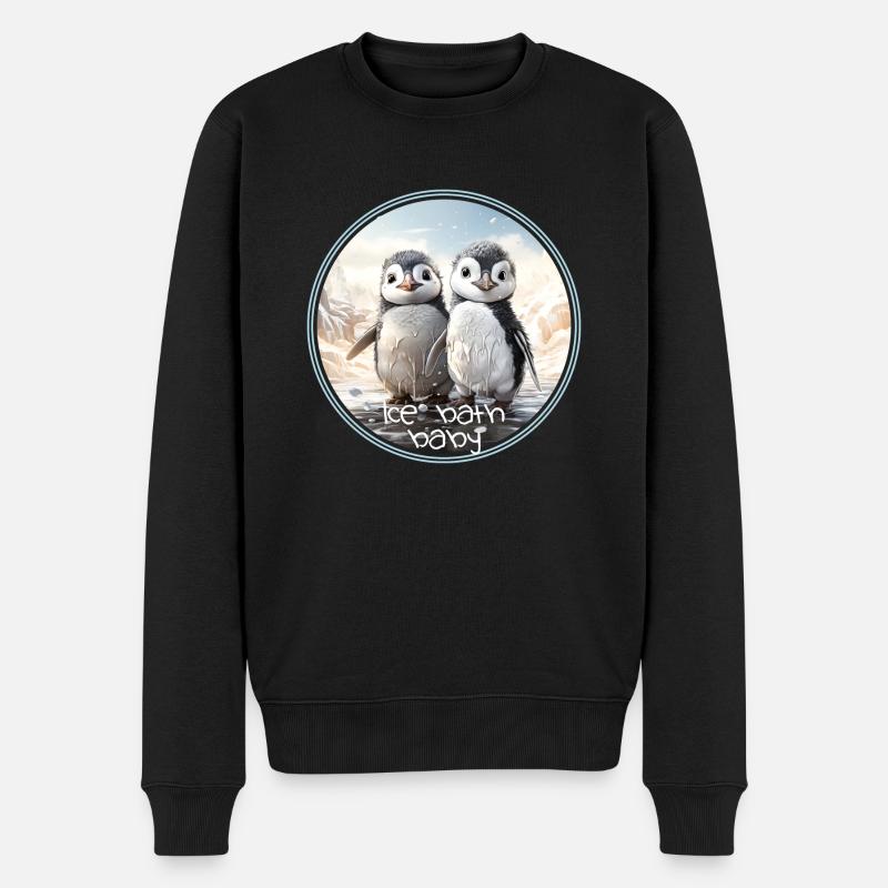 Ice bath baby - Männer Premium Bio Pullover - Schwarz