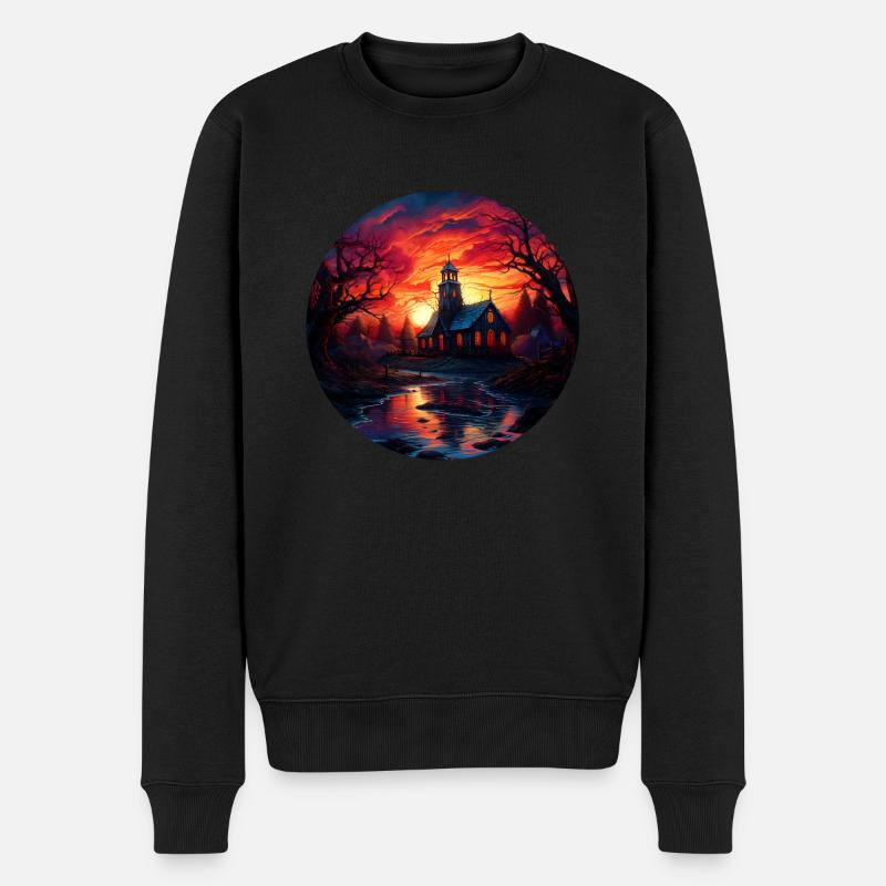 Coucher de soleil fantastique - Pull Premium bio Homme - noir
