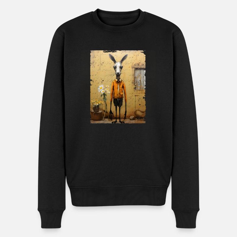 Känguru retro style - Männer Premium Bio Pullover - Schwarz