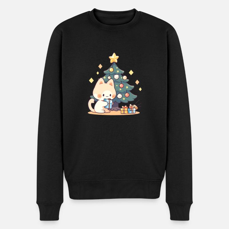Arbre de Noël chat - Pull Premium bio Homme - noir
