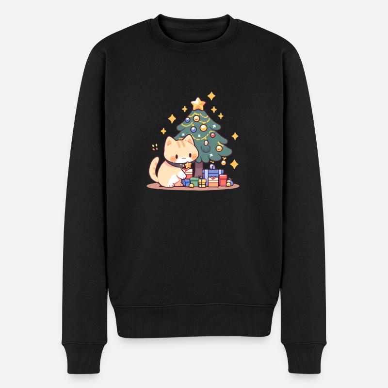 Arbre de Noël chat - Pull Premium bio Homme - noir