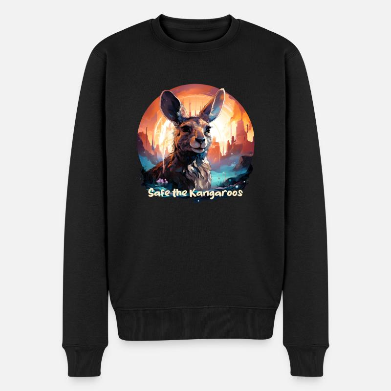 Safe the Kangaroos - Männer Premium Bio Pullover - Schwarz