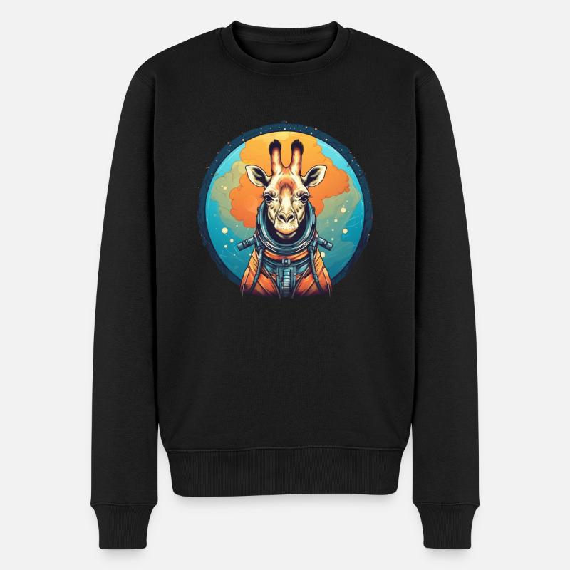Giraffe - Männer Premium Bio Pullover - Schwarz