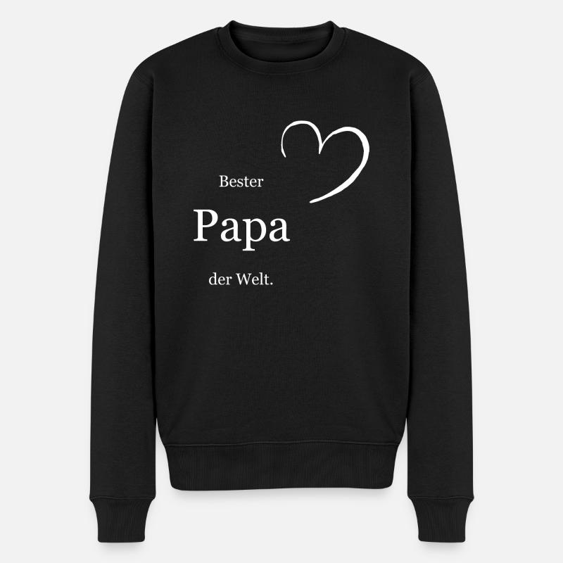 Bester Papa der Welt - Männer Premium Bio Pullover - Schwarz
