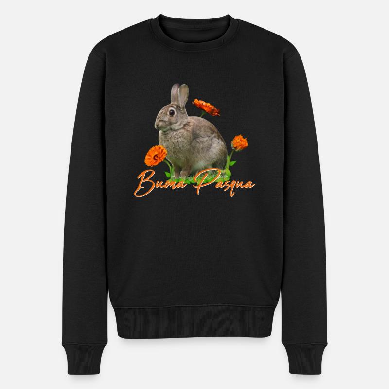 buona pasqua - Männer Premium Bio Pullover - Schwarz