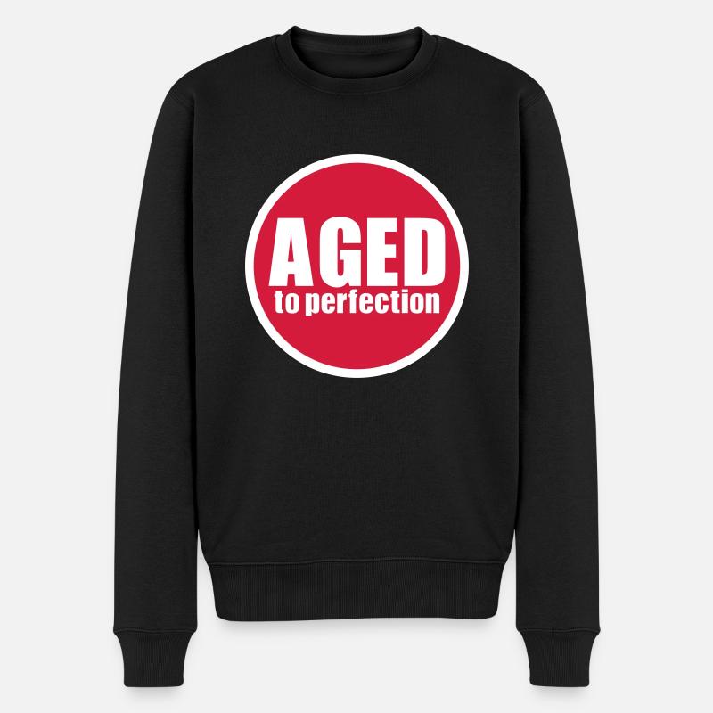 Aged to perfection - Männer Premium Bio Pullover - Schwarz