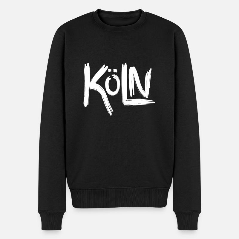 Köln Kölle oder Colonia, Stadt am Rhing mit Dom - Männer Premium Bio Pullover - Schwarz