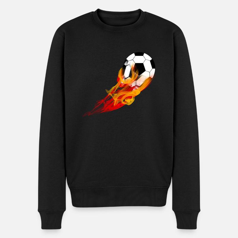 Fodbold med ild - Økologisk premium-sweatshirt til mænd - sort