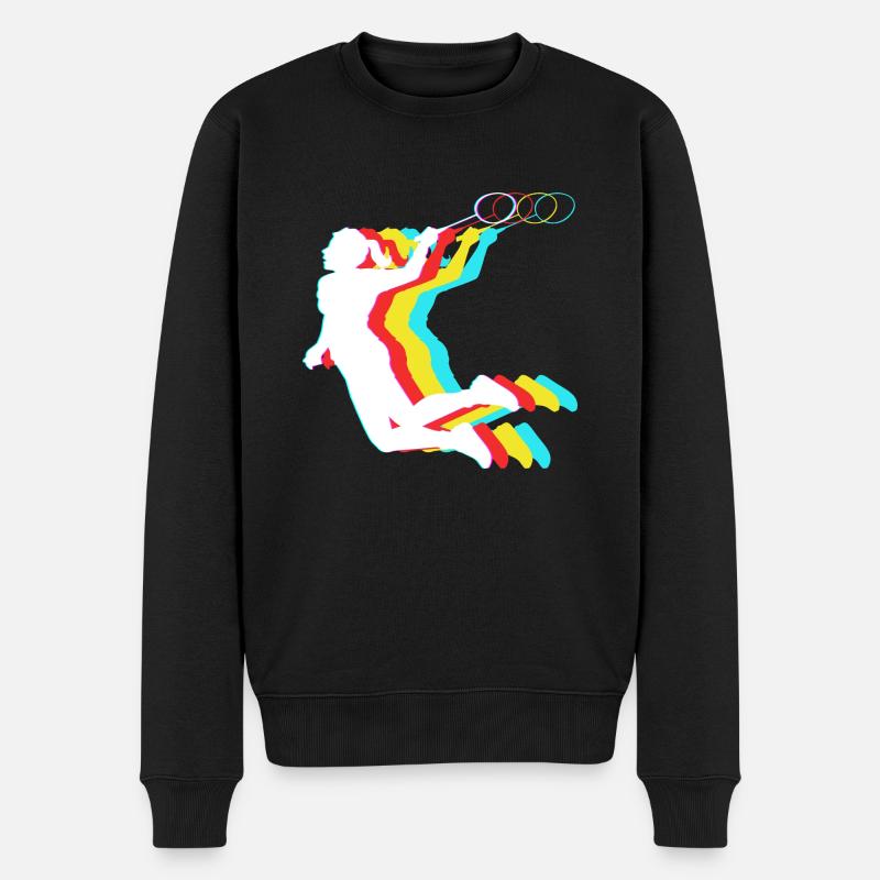 Badminton - Männer Premium Bio Pullover - Schwarz