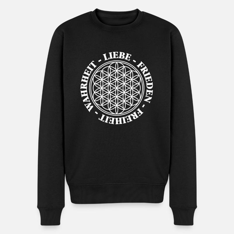 Liebe Frieden Freiheit Wahrheit BDL 2 - Männer Premium Bio Pullover - Schwarz