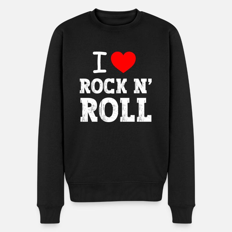 i love rock n' roll - Pull Premium bio Homme - noir