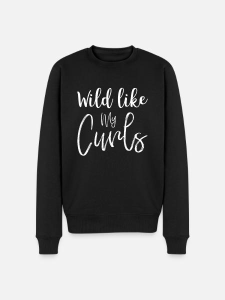 Wild als mijn krullen - Mannen Premium Bio sweater - zwart
