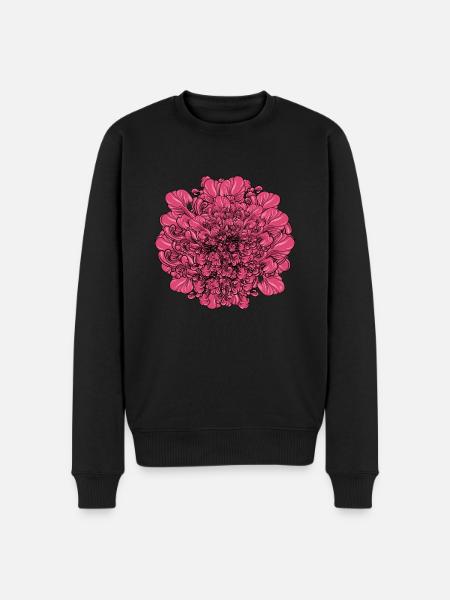 Pink Flower - Men's Premium Organic Jumper - black