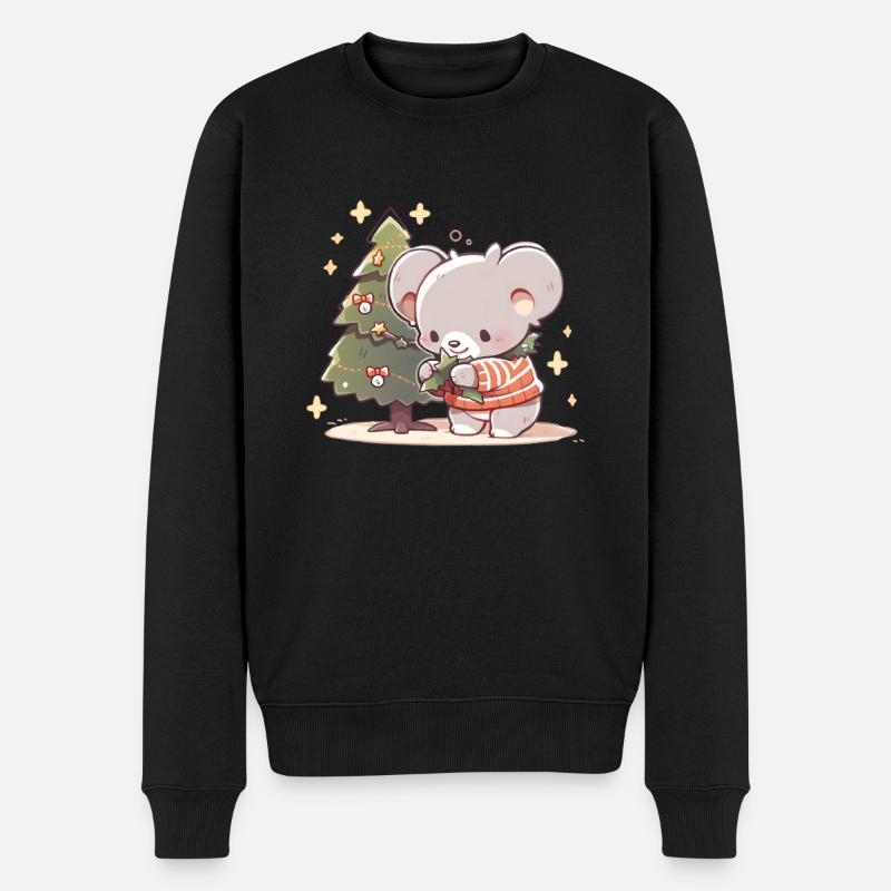 Koala Bear Christmastree - Männer Premium Bio Pullover - Schwarz