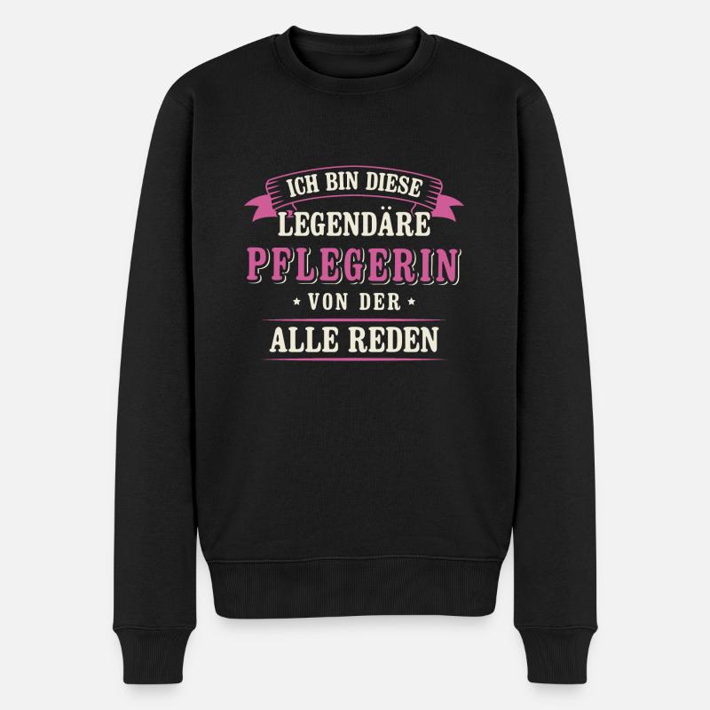 Pflegekraft Pflegedienst Krankenpflege Pflegerin - Männer Premium Bio Pullover - Schwarz