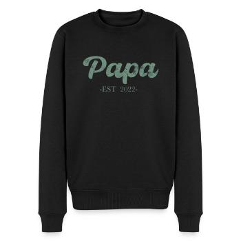 Papa Est 2022 werdender Vater 2022 - Männer Premium Bio Pullover - Schwarz - Vorne - Nico (187cm)