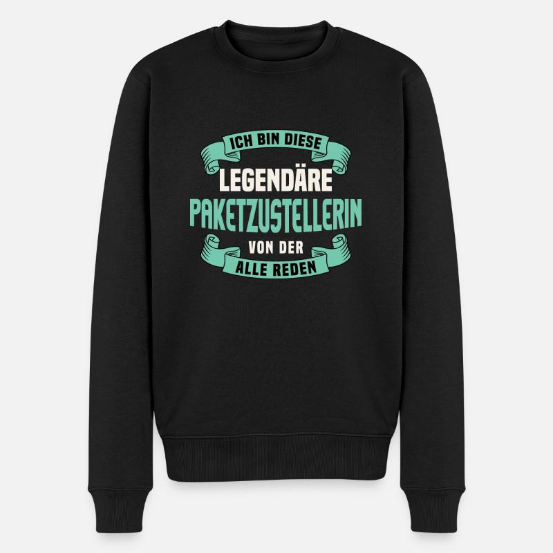 Postbote Postbeamter Briefträger Paketzustellerin - Männer Premium Bio Pullover - Schwarz