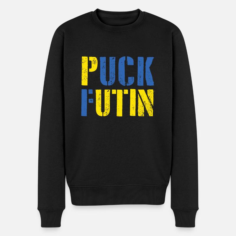 Puck futin Ukraine - Männer Premium Bio Pullover - Schwarz