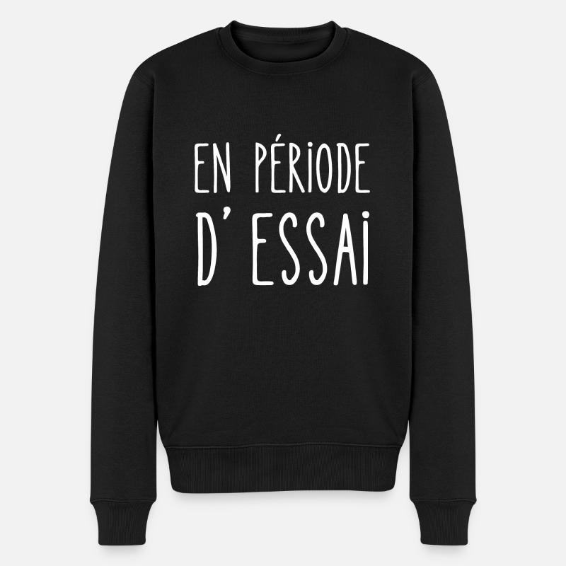 en période d'essai - Pull Premium bio Homme - noir
