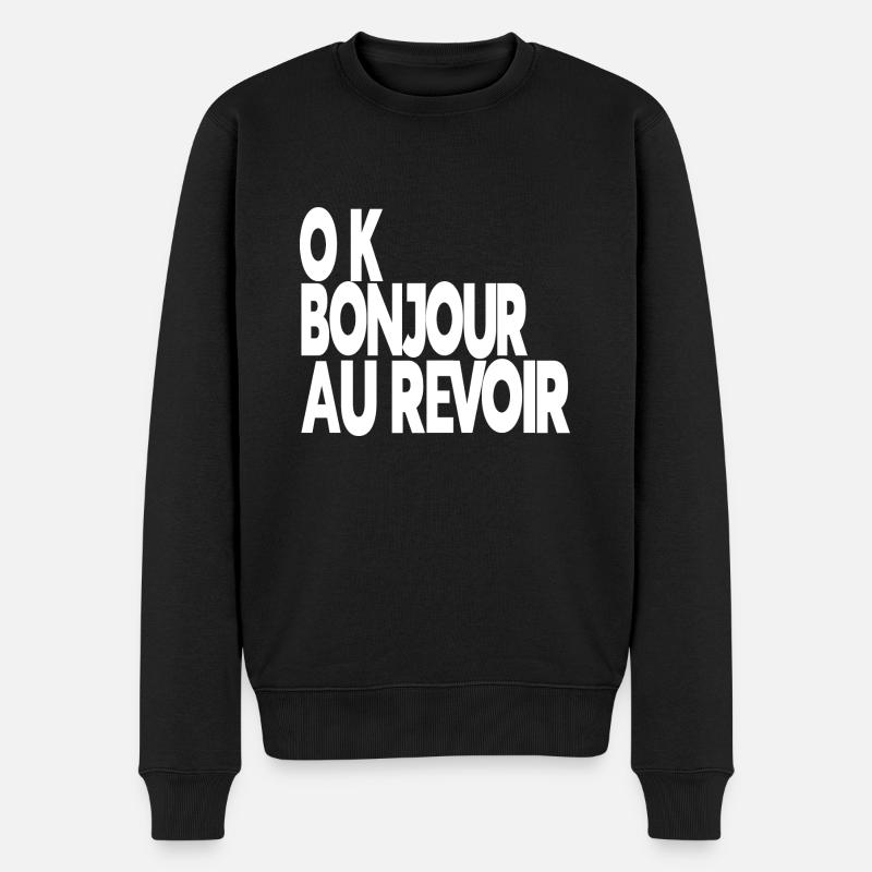 ok bonjour au revoir - Pull Premium bio Homme - noir