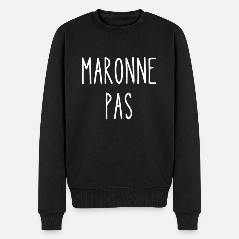 maronne pas - Pull Premium bio Homme - noir