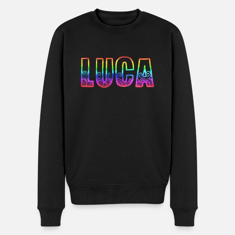luca rs regenbogen - Männer Premium Bio Pullover - Schwarz