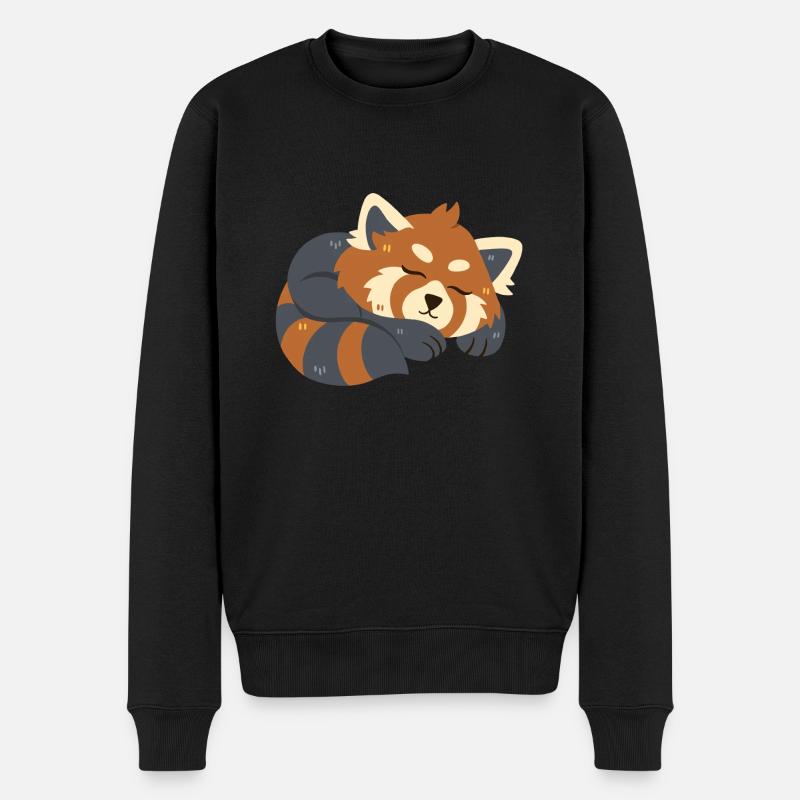 Le panda roux dort - Pull Premium bio Homme - noir