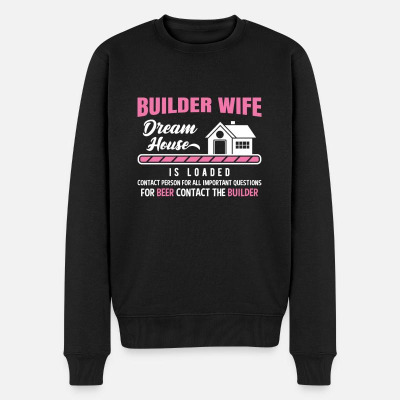 Bauherrin Bauleiterin Hausbau Traumhaus Eigenheim - Männer Premium Bio Pullover - Schwarz