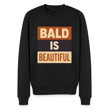 Männer Glatze Geschenkidee Bald Is Beautiful - Männer Premium Bio Pullover - Schwarz - Vorne - Nico (187cm)