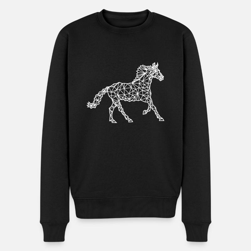 Croquis de dessin cheval galop - Pull Premium bio Homme - noir