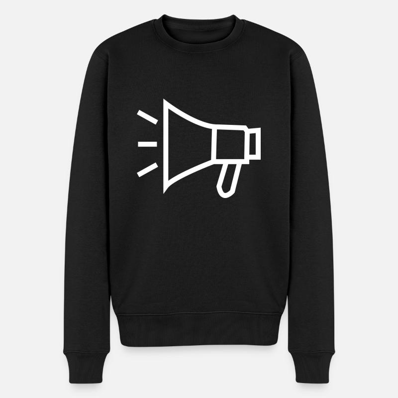 Megafon Lautsprecher Demo - Männer Premium Bio Pullover - Schwarz