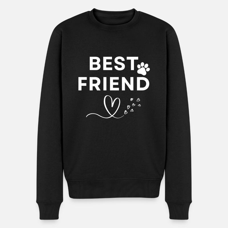 Best friend - Männer Premium Bio Pullover - Schwarz