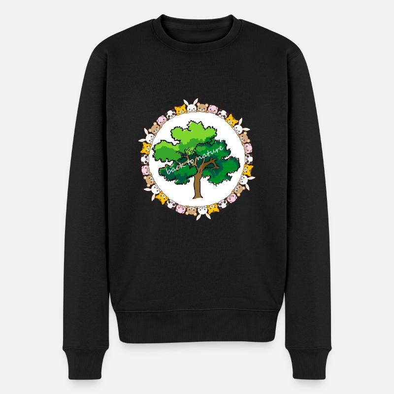 back to nature - Männer Premium Bio Pullover - Schwarz