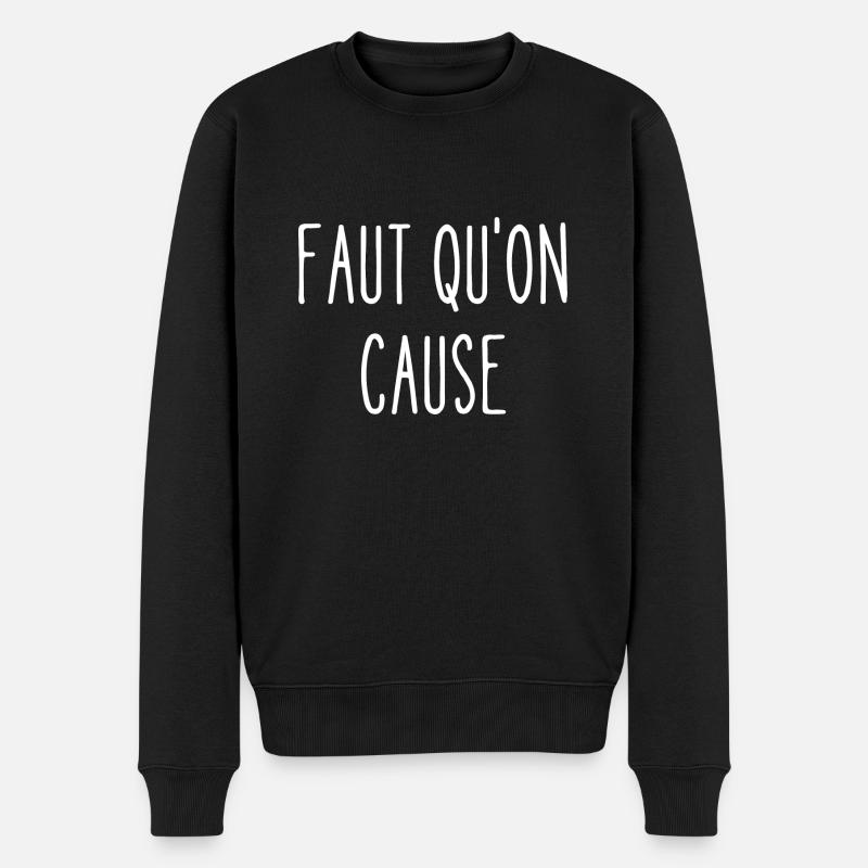 faut qu'on cause - Pull Premium bio Homme - noir