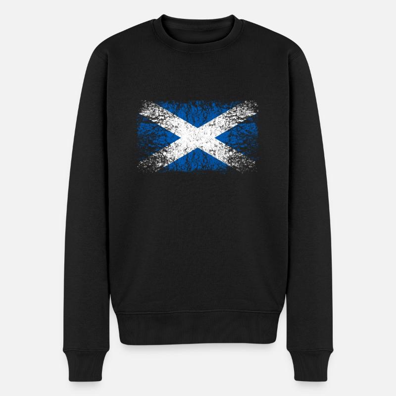 Schottland 002 AllroundDesigns - Männer Premium Bio Pullover - Schwarz