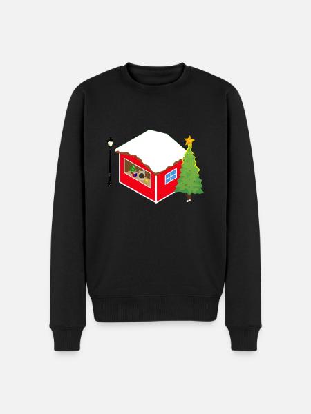 Weihnachtsmarkt Stand - Männer Premium Bio Pullover - Schwarz