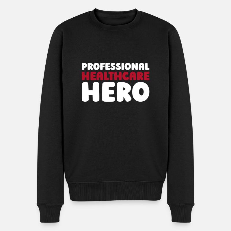 Krankenschwester - Männer Premium Bio Pullover - Schwarz