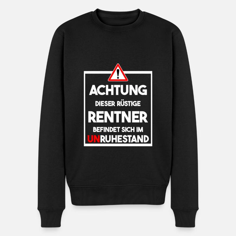 Rüstiger Rentner im Unruhestand Geschenk zur Rente - Männer Premium Bio Pullover - Schwarz