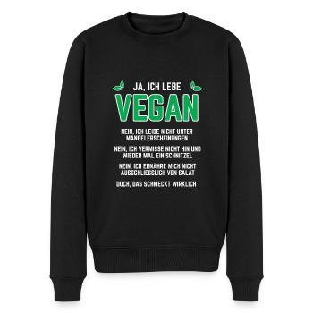 Veganer Spruch - VOrurteile Ich lebe vegan - Männer Premium Bio Pullover - Schwarz - Vorne - Nico (187cm)